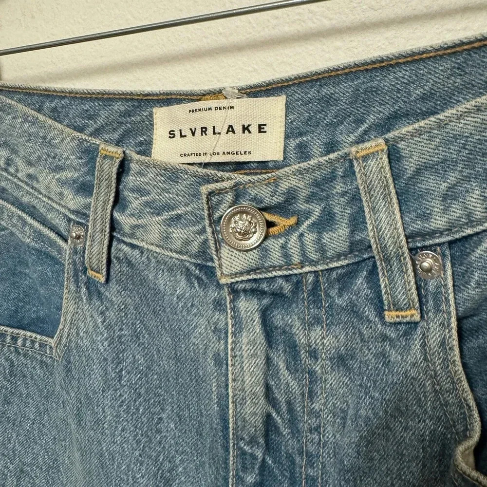 NWOT $339 SLVRLAKE London Crop Jean - Medium Wash High-Waist 90's Mom Denim - Picture 6 of 9